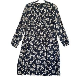 Positive Attitude Floral Print‎ Women Dress Pleated Long Sleeve Career Casual 16